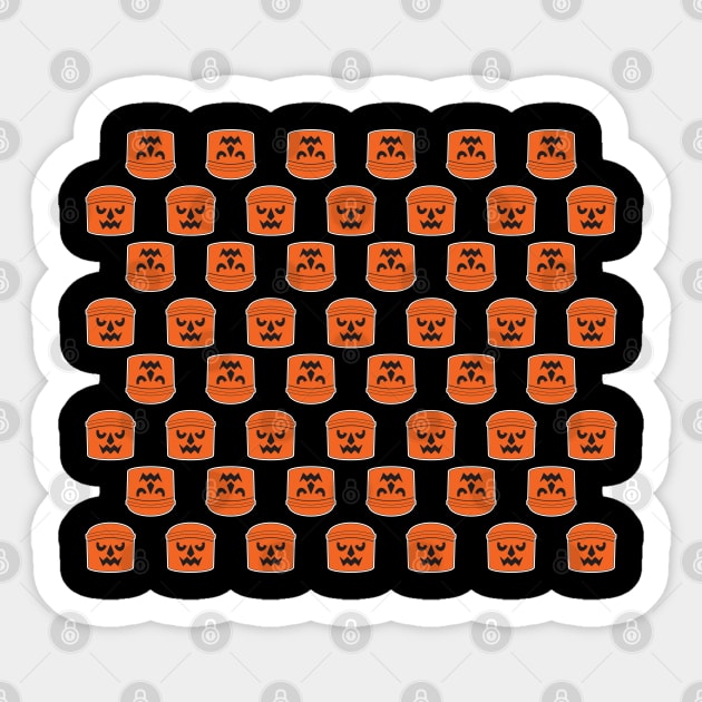 Orange trick or treat bucket Sticker by old_school_designs